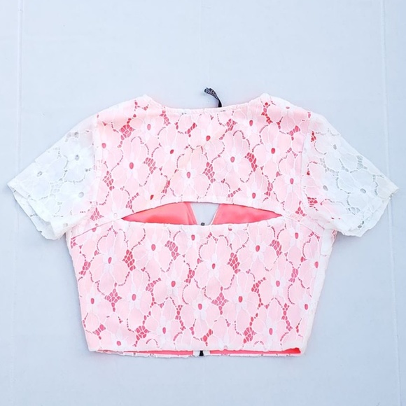 New Women's GUESS Zip-Front Woven Crop Top sz L - Picture 7 of 7